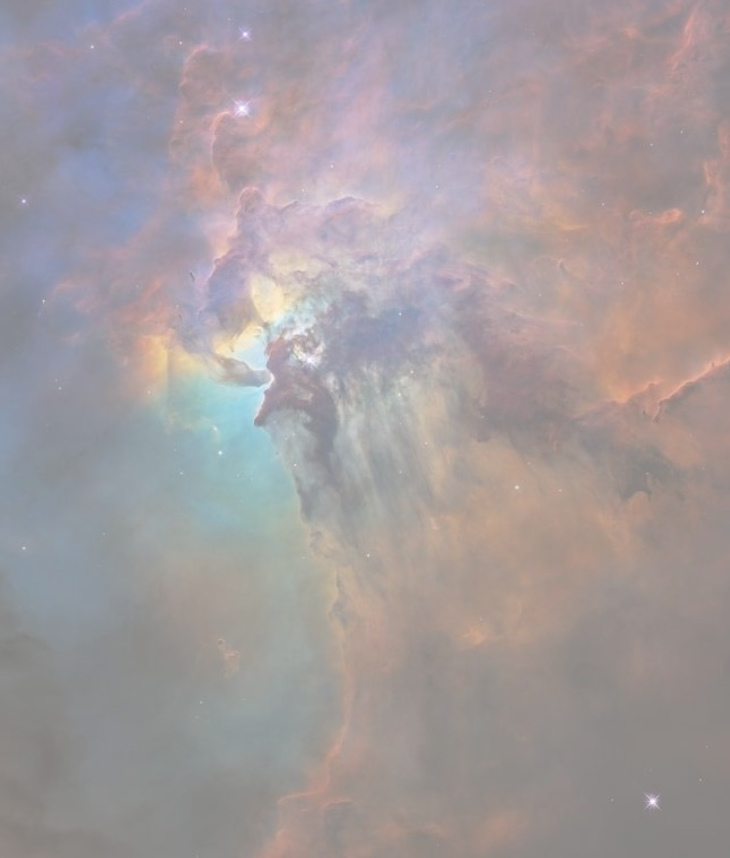 Lagoon Nebula, Semi-transparent